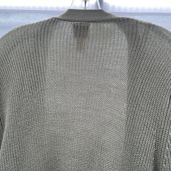 DayTrip Women's Distressed Knit Cardigan Open Front Long Sleeve Green Size Large - Picture 6 of 8